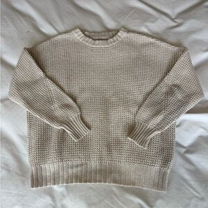 American Eagle Outfitters Textured Knit Sweater in Cream